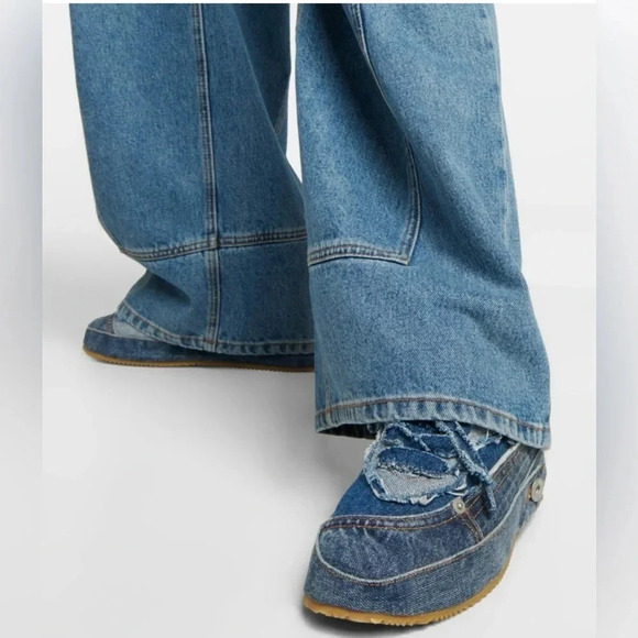 Loewe  Women’s Distressed Denim Sneakers Size 8 - Picture 12 of 12